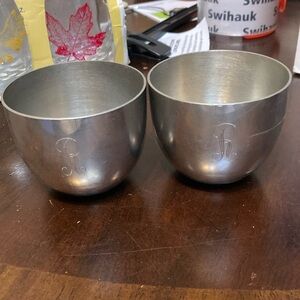 Pair of pewter tumbler